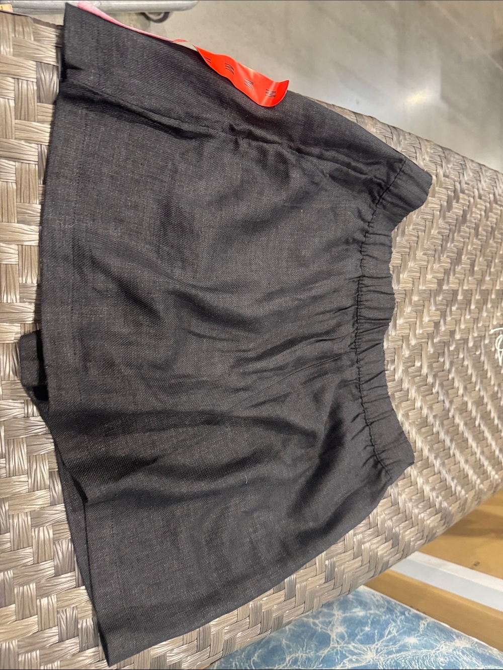Blank NYC Black Elastic Waist Mini short line